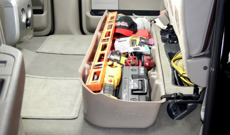 Du-Ha under seat storage in a truck